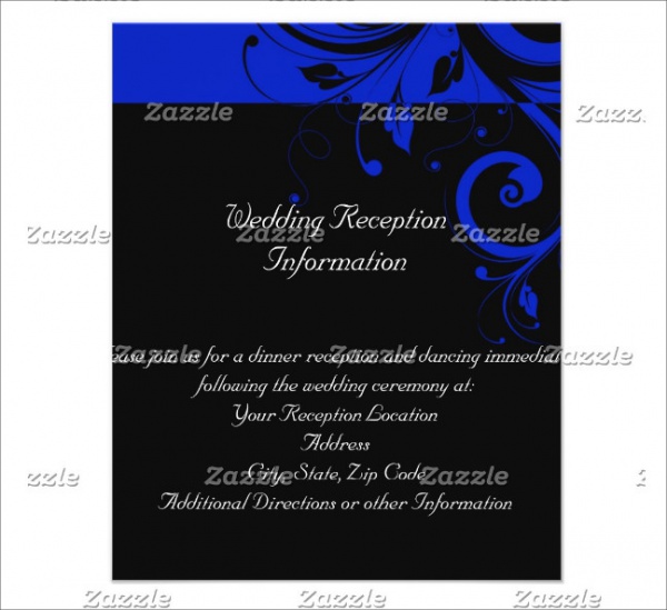 Royal Blue Reverse Swirl Wedding Flyer