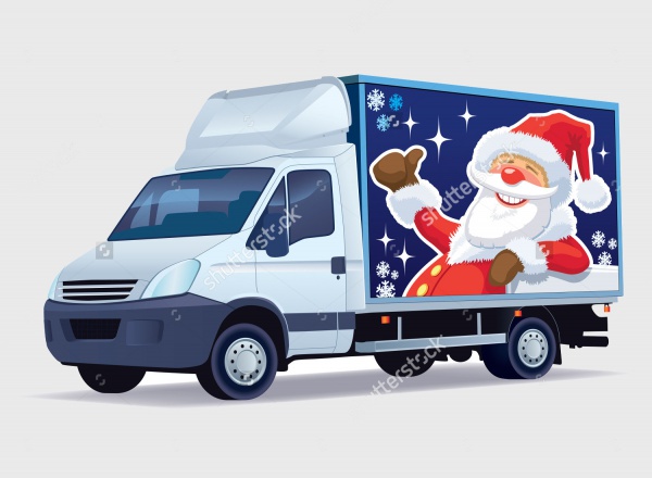 Santa Claus Truck Advertising