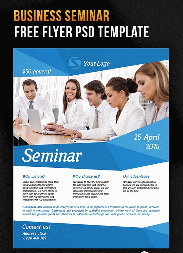 Seminar – Free Flyer PSD Template