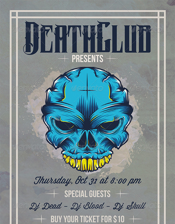 Skull Tattoo PSD Flyer