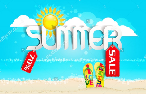 Summer Typography Sale Illustration