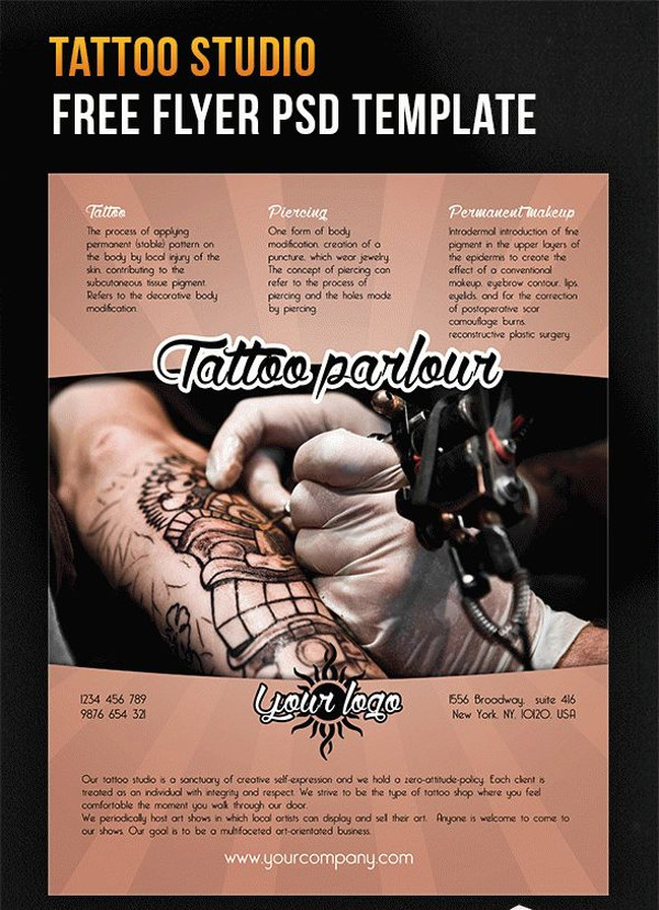 Tattoo studio – Free Flyer PSD