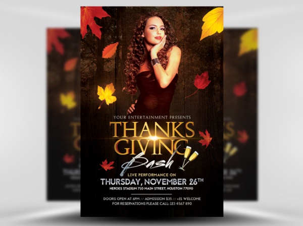 Thanksgiving Club Flyer Template