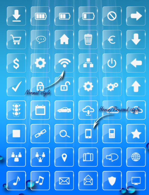 Transparent Glossy Vector Icons