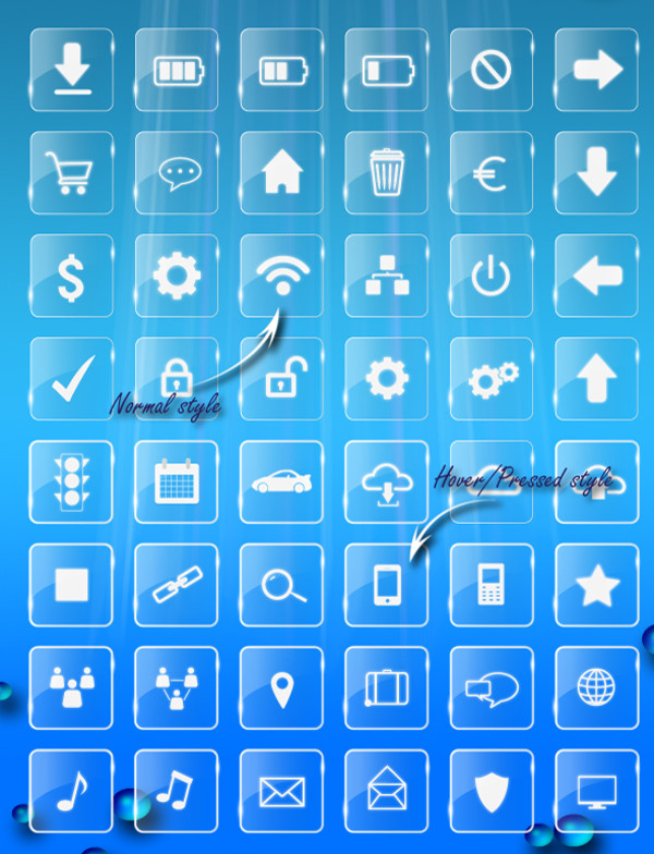 Transparent Glossy Vector Icons