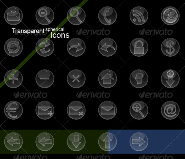 Transparent Spherical Icons