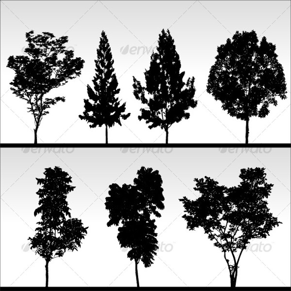 Tree Silhouettes Free Vectors