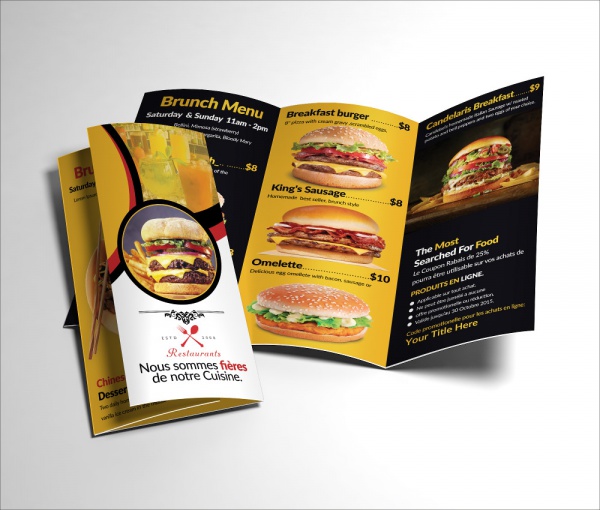 Tri Fold Healthy Food Menu Brochure