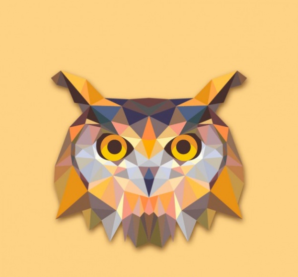 Triangle owl Vector design