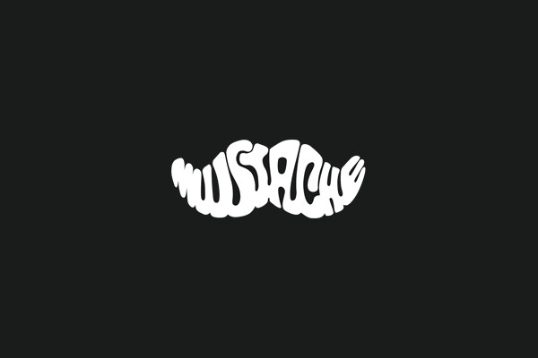 Typography Mustache Logo Design