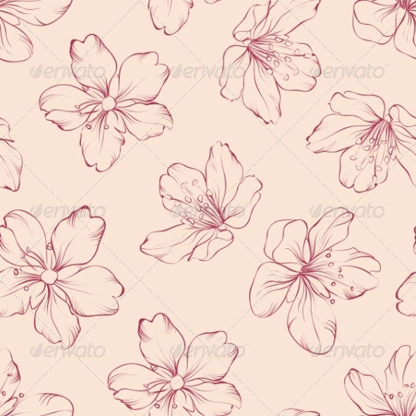 Vintage Cherry Blossom Pattern