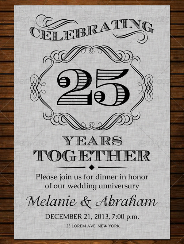 FREE 25+ Beautiful Anniversary Invitation Card Designs in PSD | AI | MS