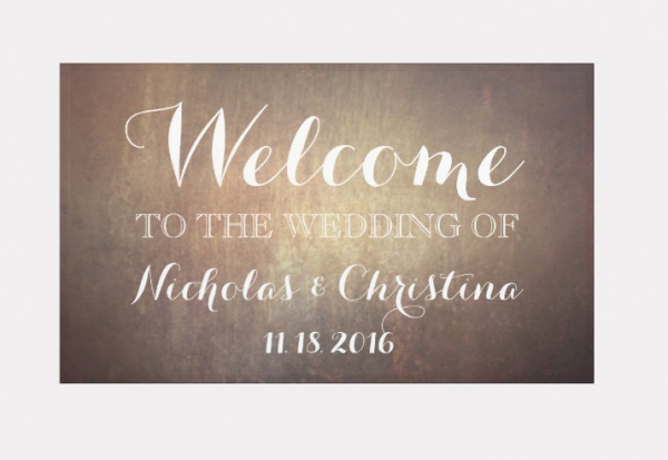 Welcome Wedding Banner Rustic Gold