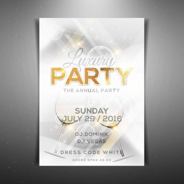 White Luxury Wine Party Flyer