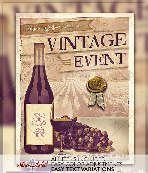 Wine Event Flyer Design