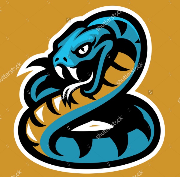 Yellow Snake Mascot Vector