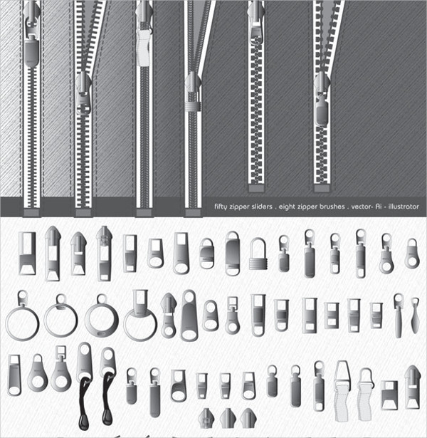 Zipper Chain Brushes for Photoshop