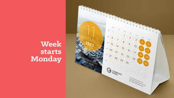 desk calendar design