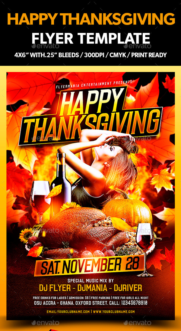 Editable Happy Thanksgiving Flyer Design