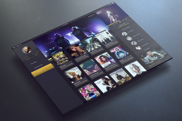 iPad Music App UI Design