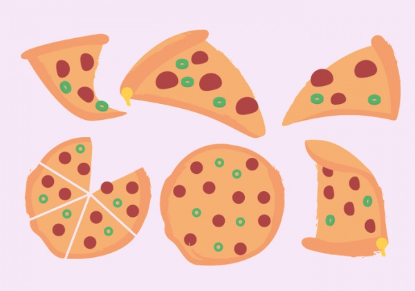 pepperoni Simple Pizza Vector