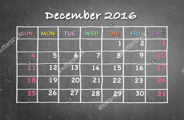 Academic Monthly Calendar