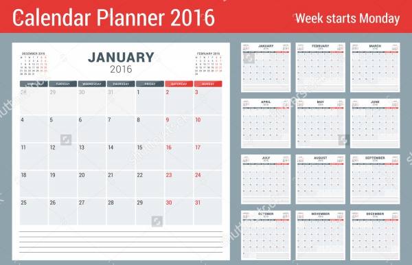 Academic Planner Calendar