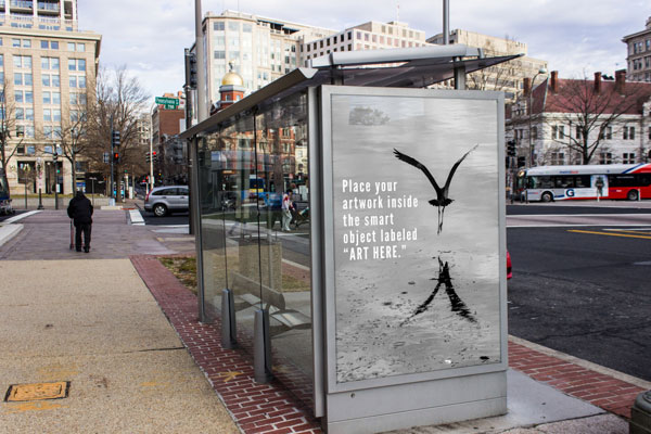 Advertising in urban setting Bus Stop Mockup