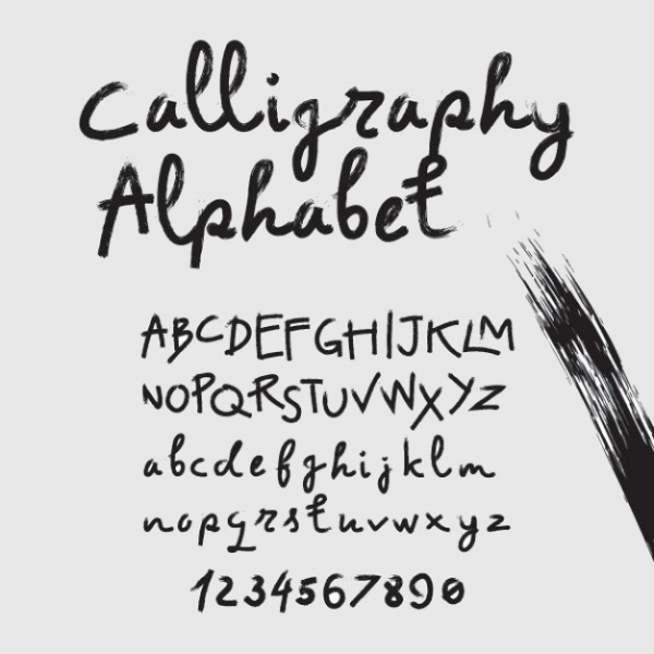 Alphabet in Calligraphy Brush