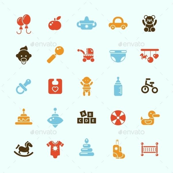 Baby Shower Invitation Icons