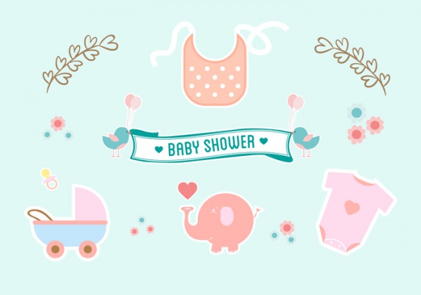 Baby Shower Scrapbook Icons