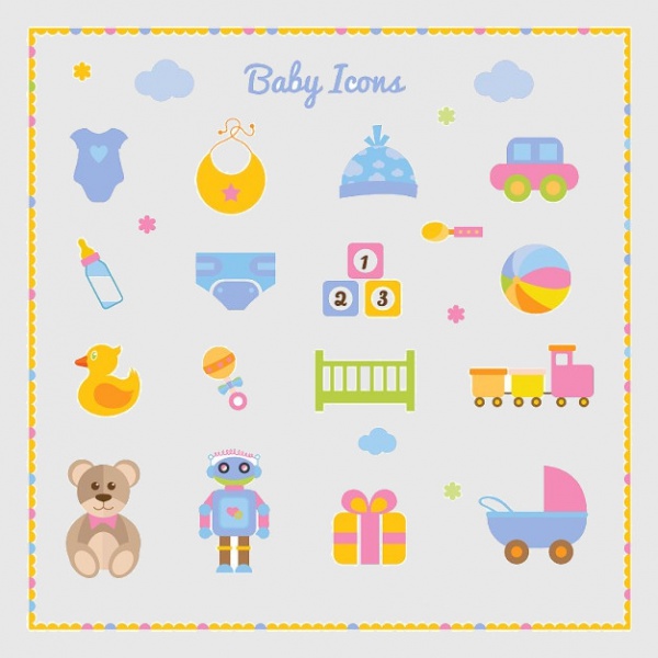 Baby boy set of Graphic icons