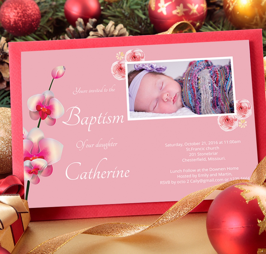 baptism mockup invitation template