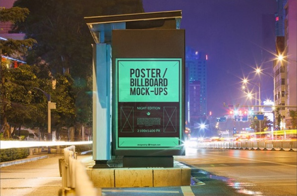 Billboard mockup for bus stop