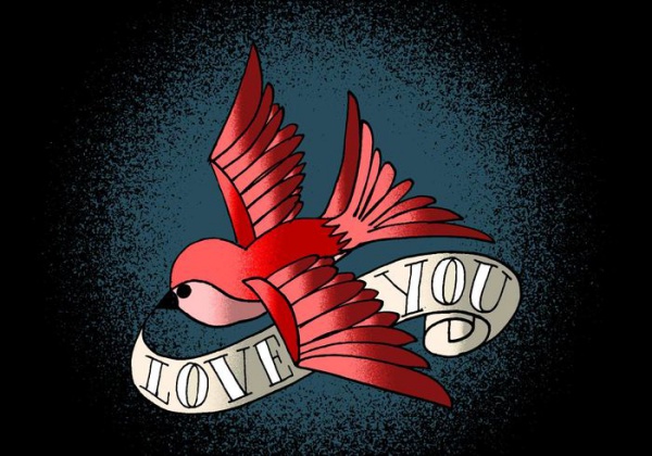 Bird & Banner Tattoo Art