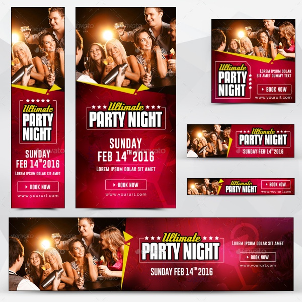 Birthday Night Party Banner Design