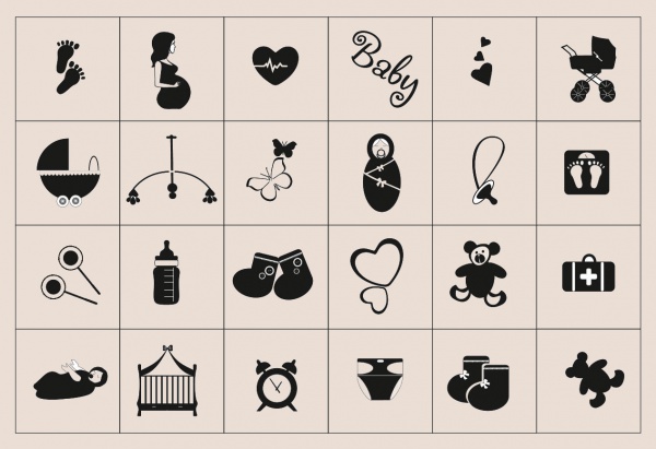 Black and White Shower Icon Bundle