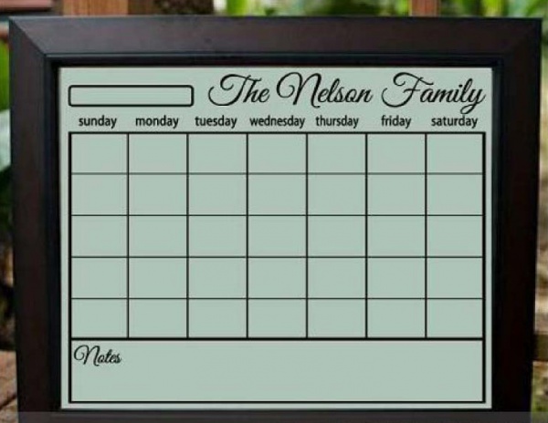 Blank Grid Family Calendar