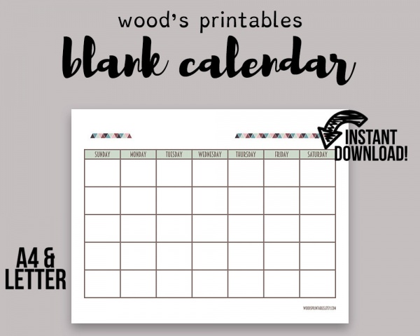 Blank Planner Calendar Template