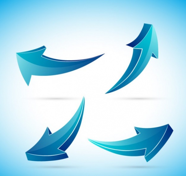 Blue Arrows Collection Vector