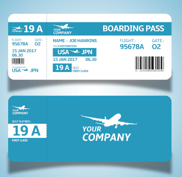 Boarding Pass Ticket Template for Air Travel