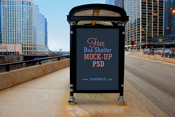 Bus Shelter Side Panel Advertising Mock-up