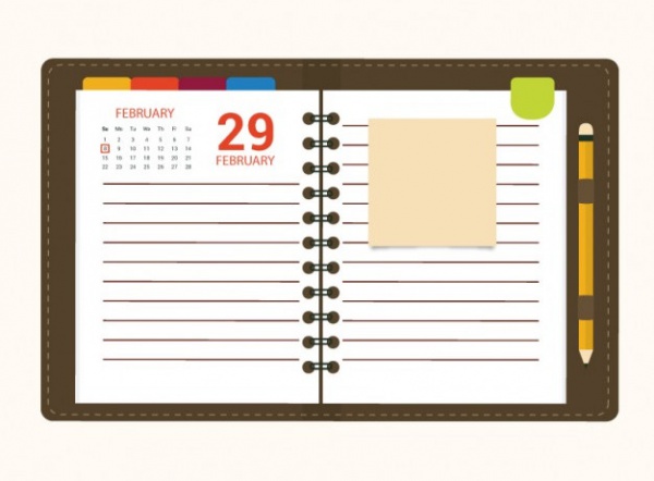 Calendar Notebook Paper Template