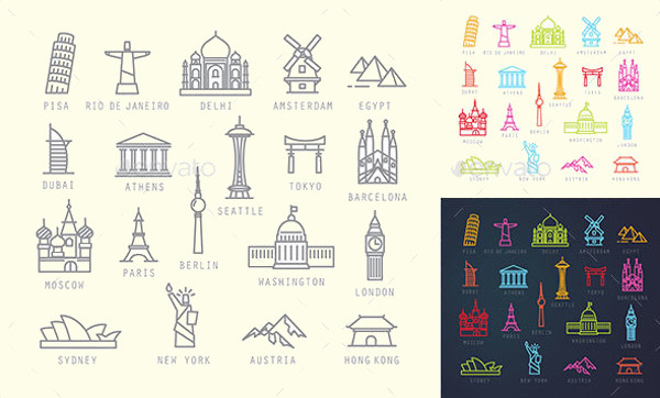 City Travel Flat Icons