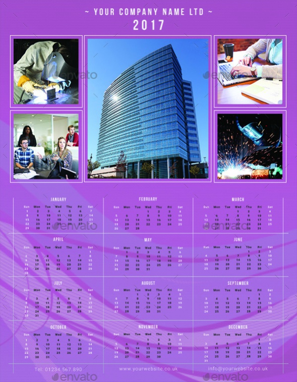 Colorful Yearly Calendar