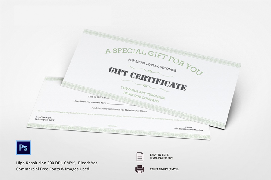FREE 7 Gift Certificate Ideas Spa Restaurant Travel In PSD
