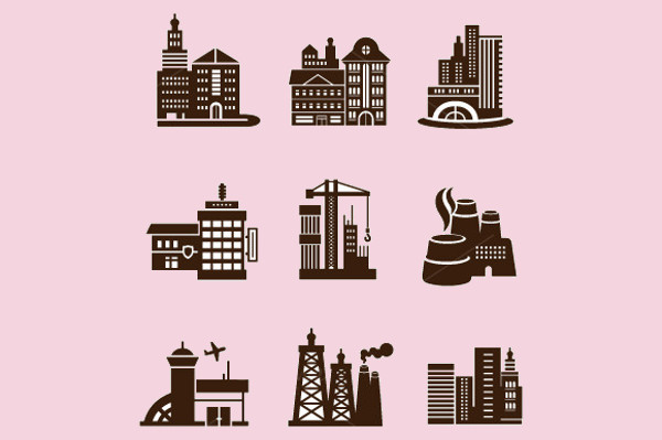 Customizable City Buildings Icon