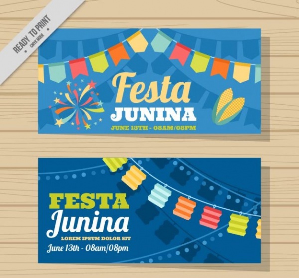 Cute Festa Junina Banners