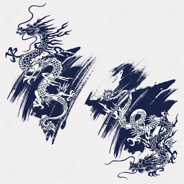 Dragon Silouette Brush Set