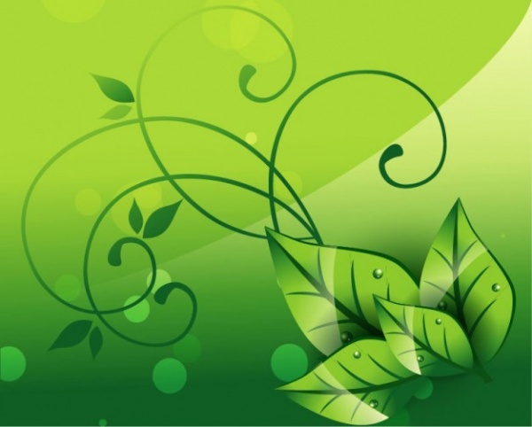Elegant Green Floral Graphic Clip Art